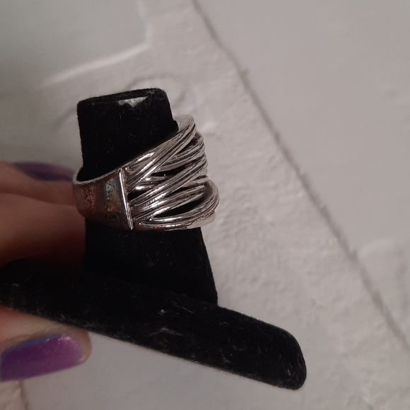 Free w/2 Items! Lia Sophia Wound Up Silver Ring - Picture 2 of 4